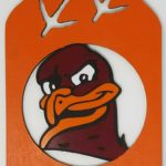 Painted Hokie Head Mason Jar